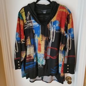 Multi colored Ali Miles top, size 2X